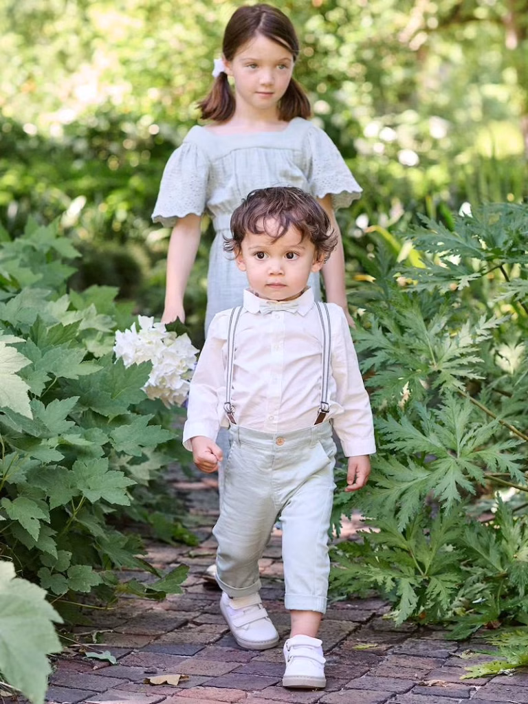 tenue de mariage et baptême petit garçon vert sauge